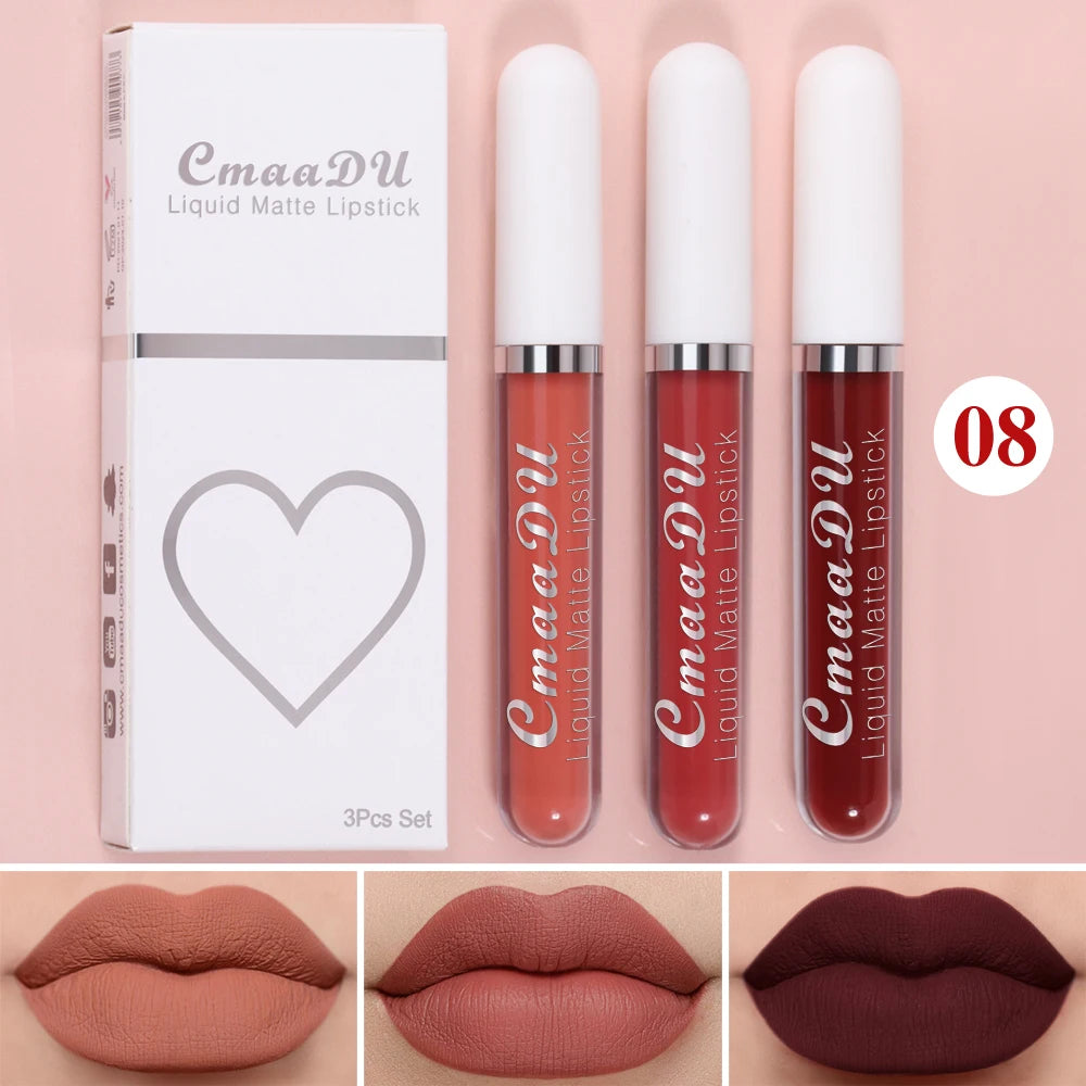 All-Day Velvet Lip Set – 3-Piece Non-Stick Matte Gift Collection