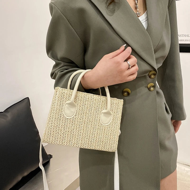Japanese-Style Floral Woven Crossbody: The Perfect Fresh Summer Handbag