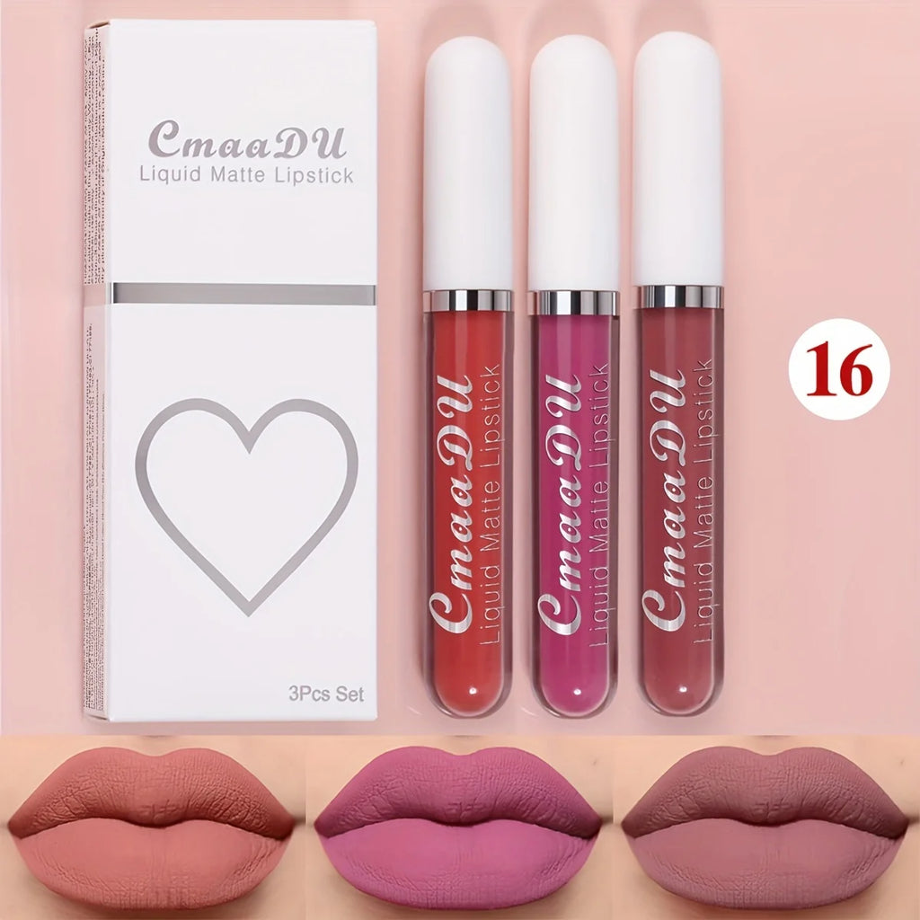 All-Day Velvet Lip Set – 3-Piece Non-Stick Matte Gift Collection