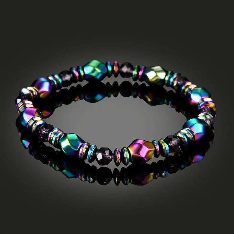 Colored Magnetic Energy Bracelet FOR Health Care Therapy Slim The Body Irregular Natural Stone