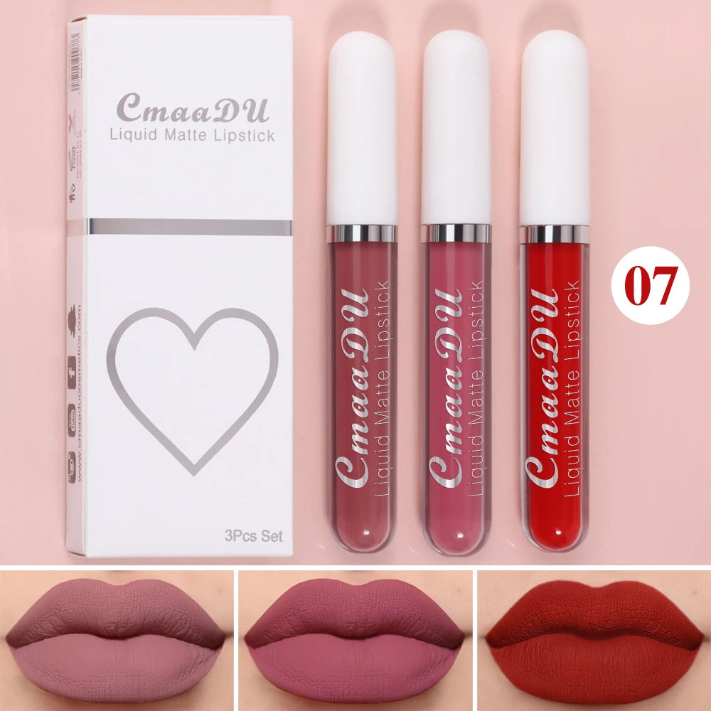 All-Day Velvet Lip Set – 3-Piece Non-Stick Matte Gift Collection