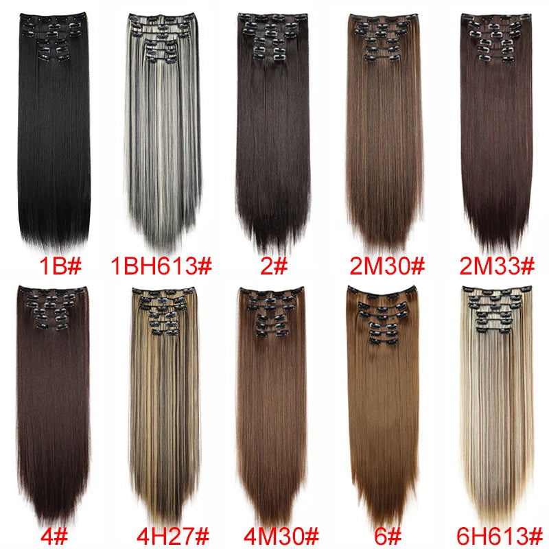 Aura Length 24-Inch Straight Clip-In Collection