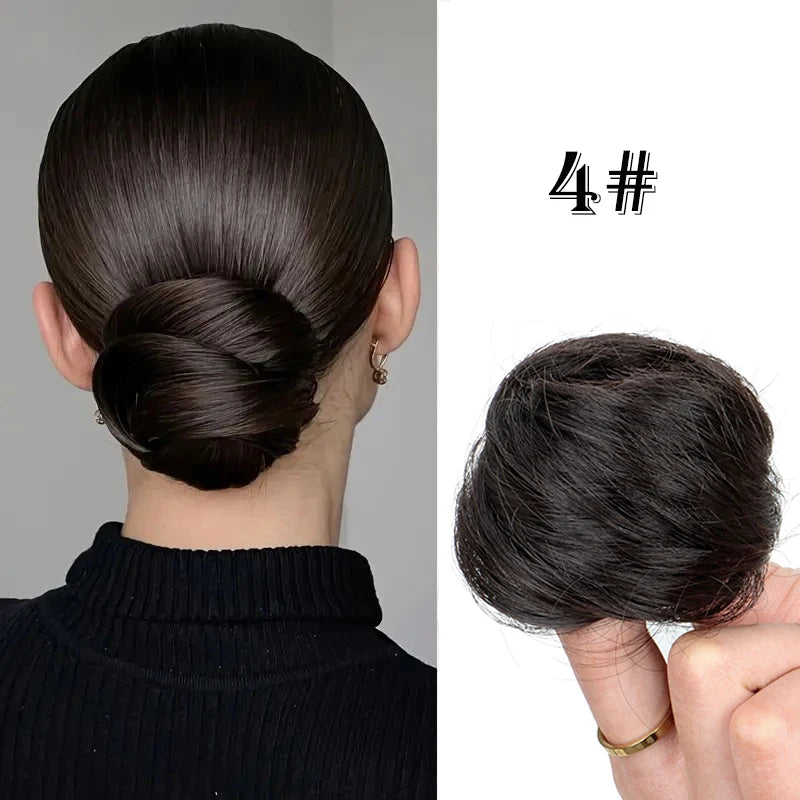 synthetic messy donut hair bun extension is the ultimate "lazy day" fashion hack