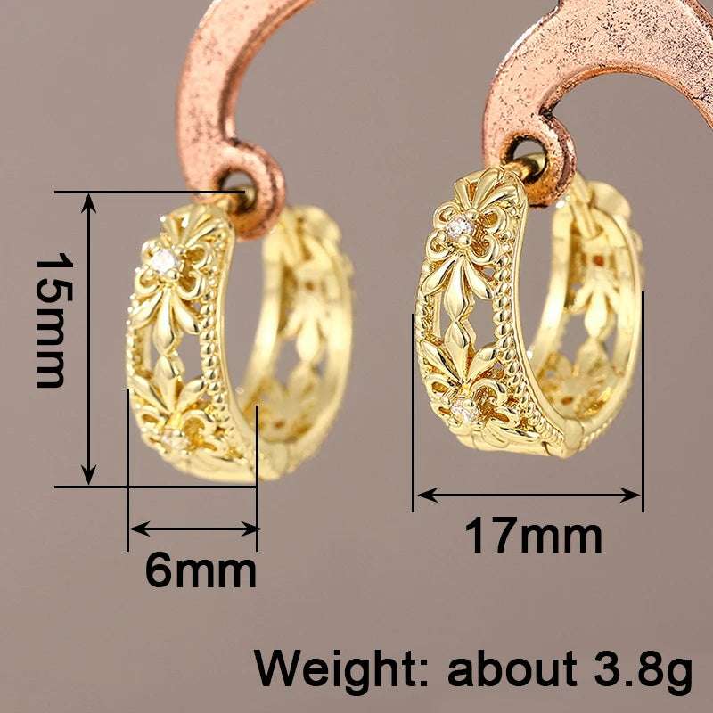 Sophisticated Inlaid Cubic Zirconia Hoops – Gold & Silver Tone/  Silver Color/Gold Color