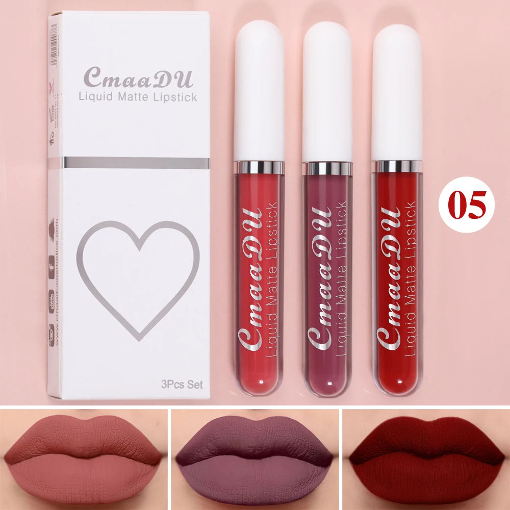 All-Day Velvet Lip Set – 3-Piece Non-Stick Matte Gift Collection