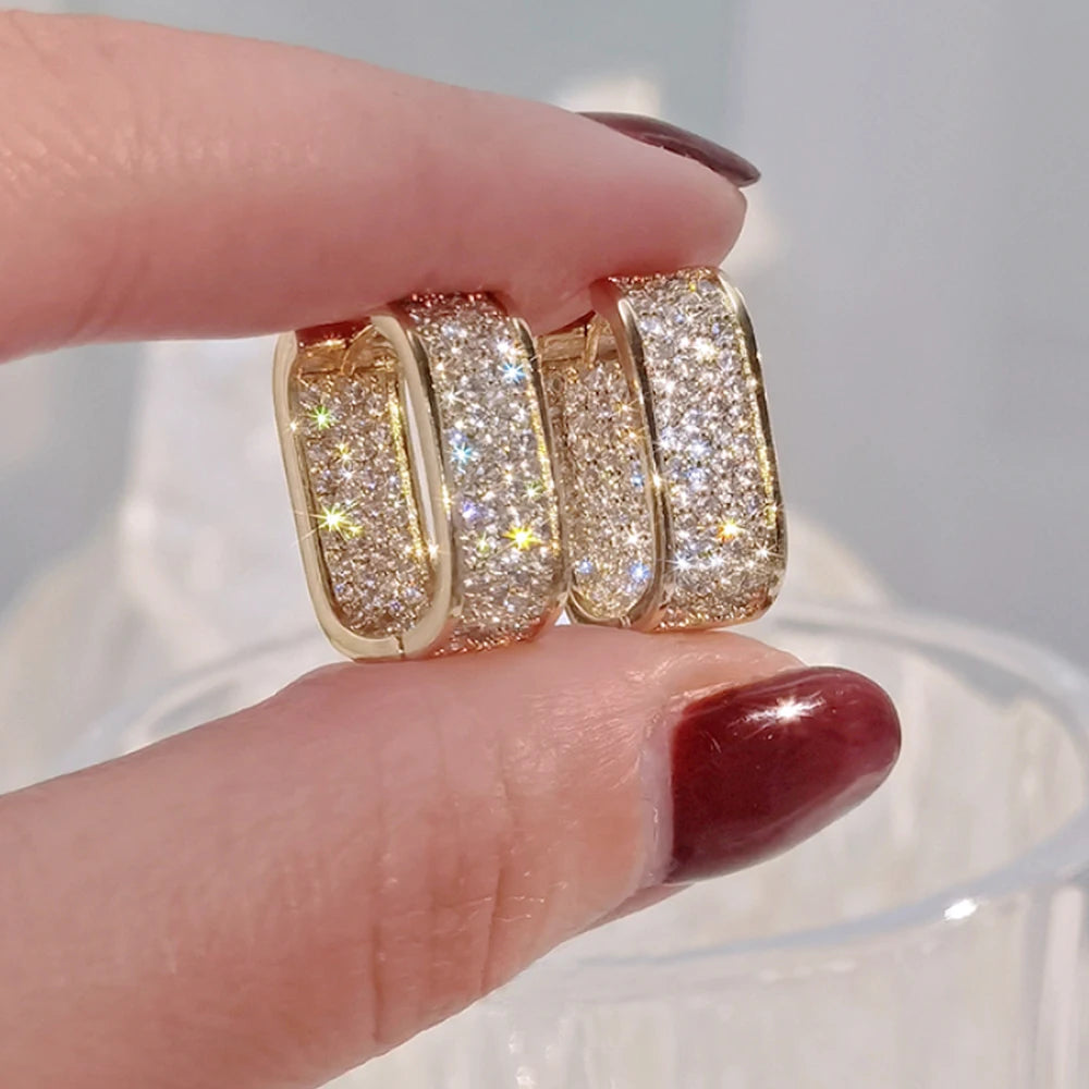 The Luxury Choice: Midnight Eclipse Rectangular Hoops