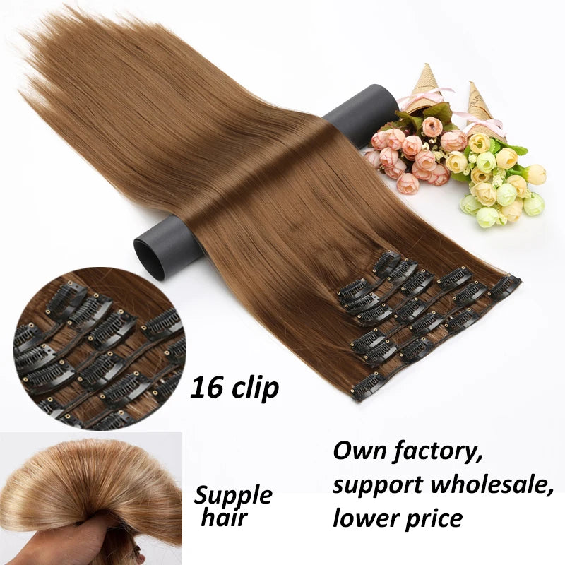 Aura Length 24-Inch Straight Clip-In Collection