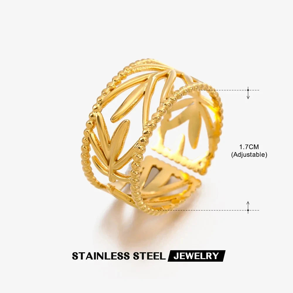 Adjustable Luxe Geometric 316L Gold Rings – The Ultimate All-Day Statement 48 Pieces