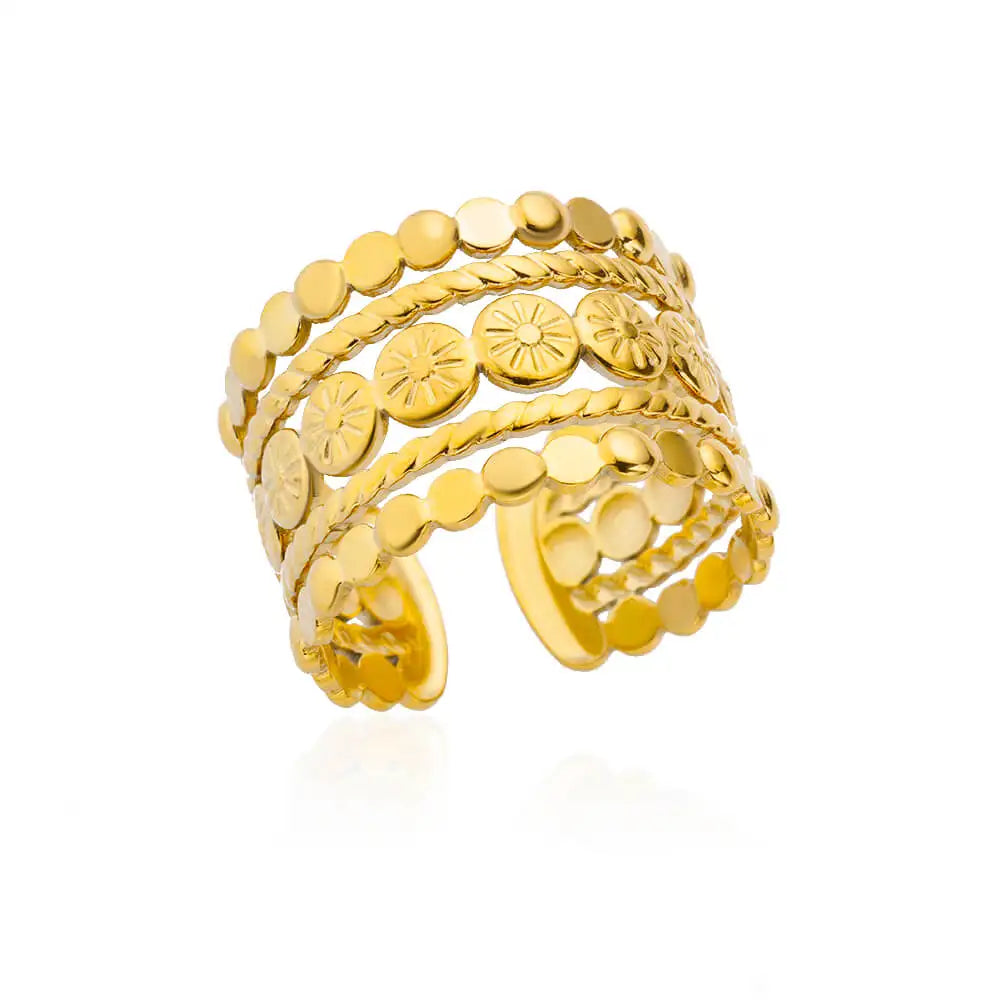 Adjustable Luxe Geometric 316L Gold Rings – The Ultimate All-Day Statement 48 Pieces