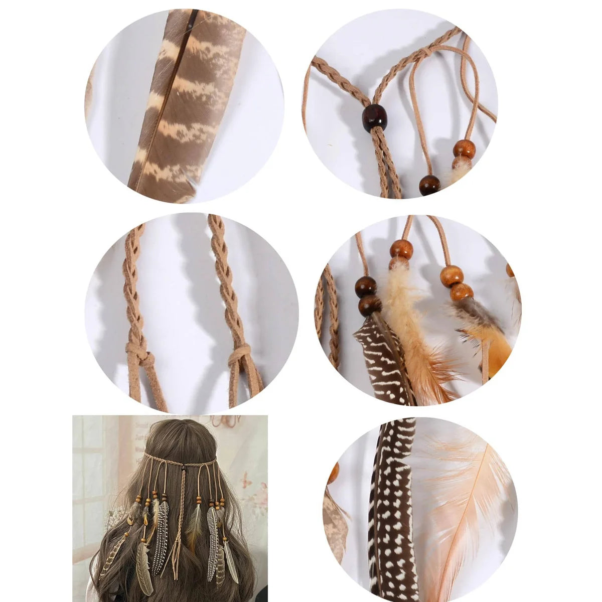The Wanderer’s Feather Headband: Vintage-Inspired Boho Hair Accessory for Effortless Festival Style