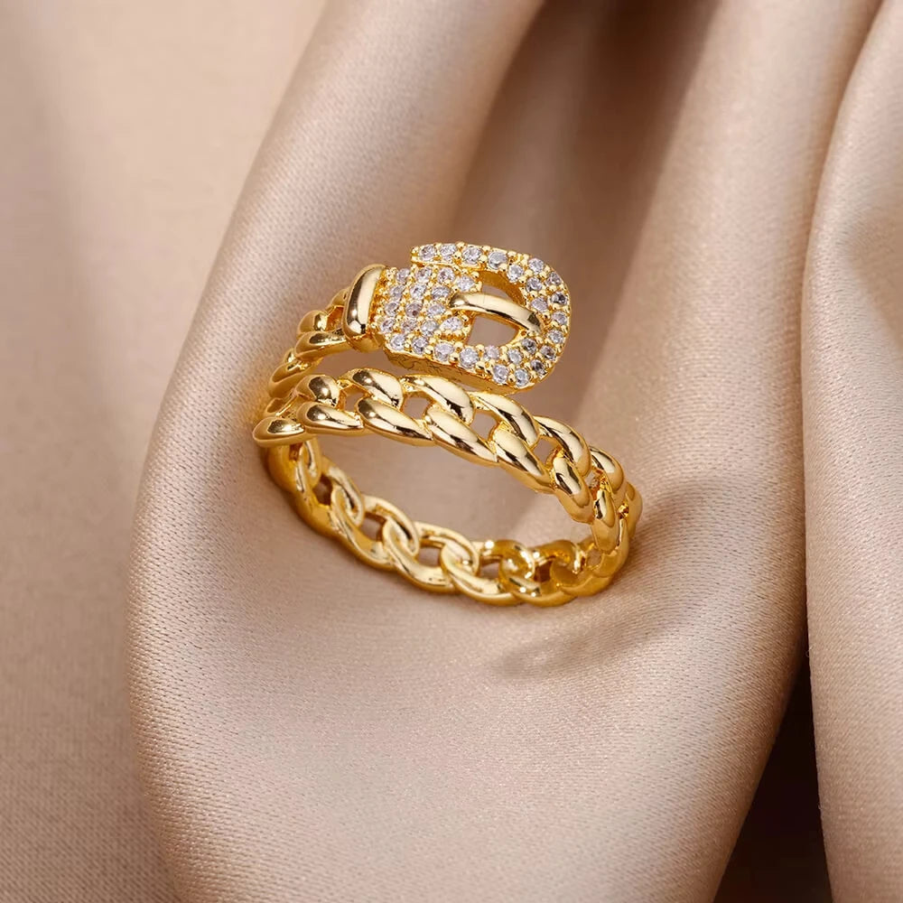 Adjustable Trendy Celestial Protection Geometric Ring Collection
