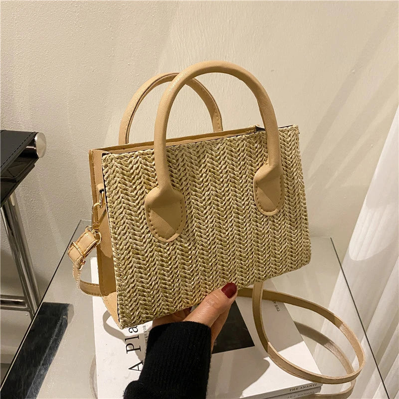 Japanese-Style Floral Woven Crossbody: The Perfect Fresh Summer Handbag