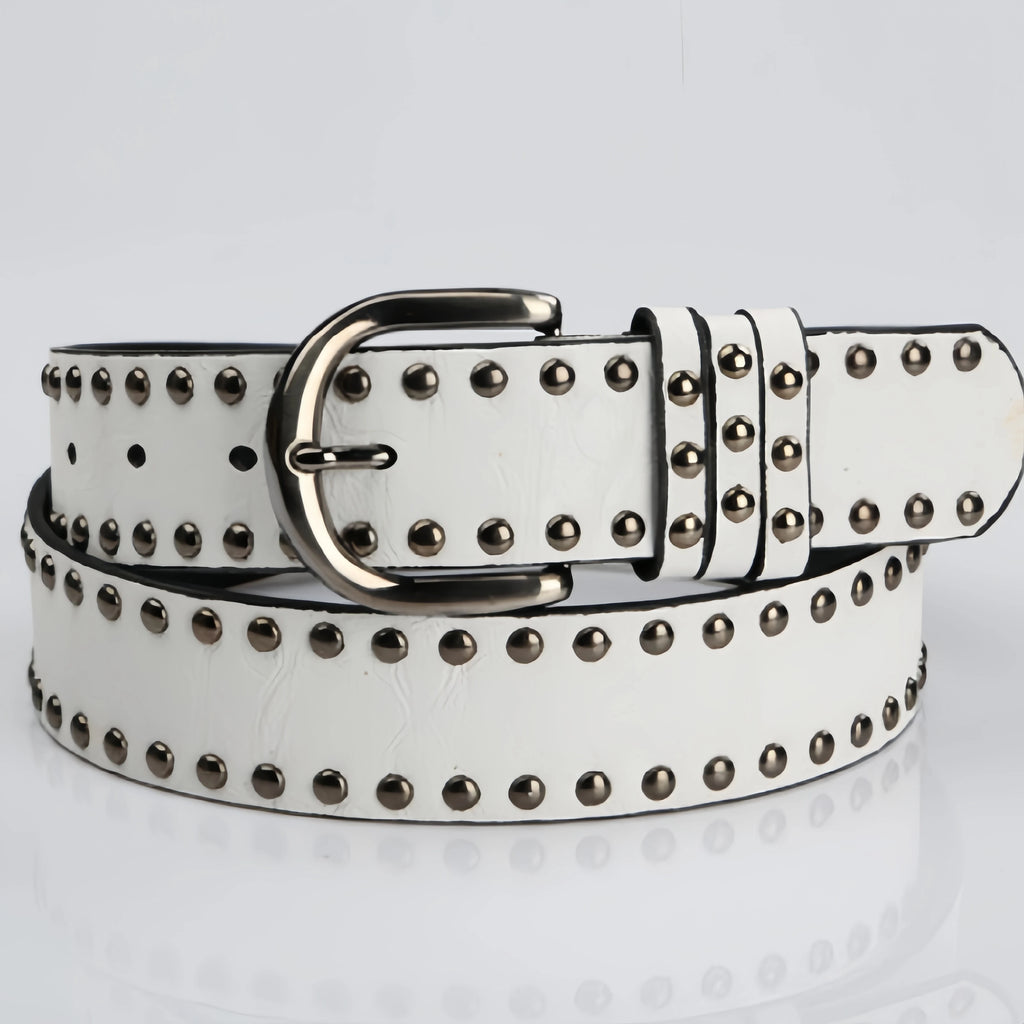 retro rivet Midnight Rebellion Skull & Rhinestone Belt