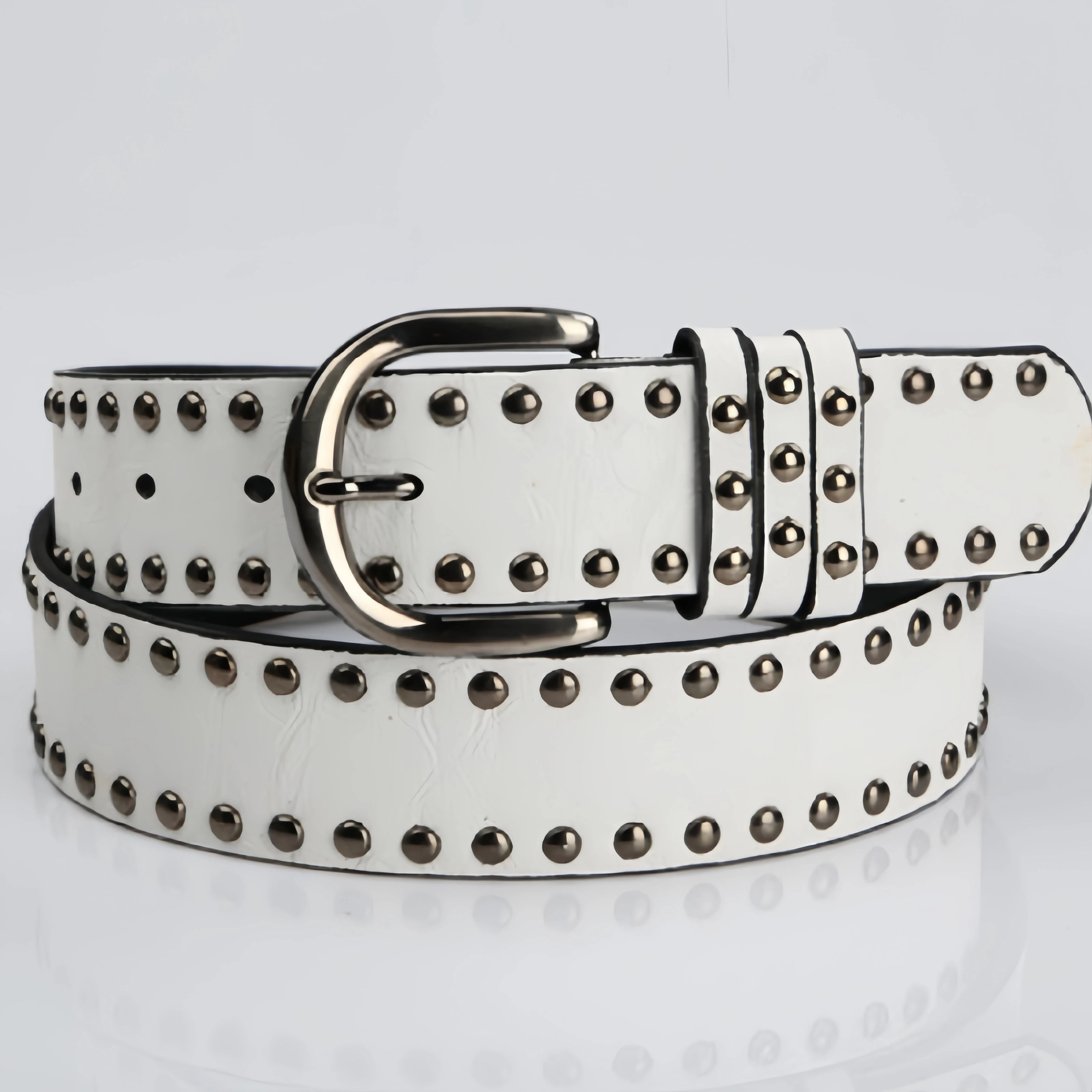 retro rivet Midnight Rebellion Skull & Rhinestone Belt