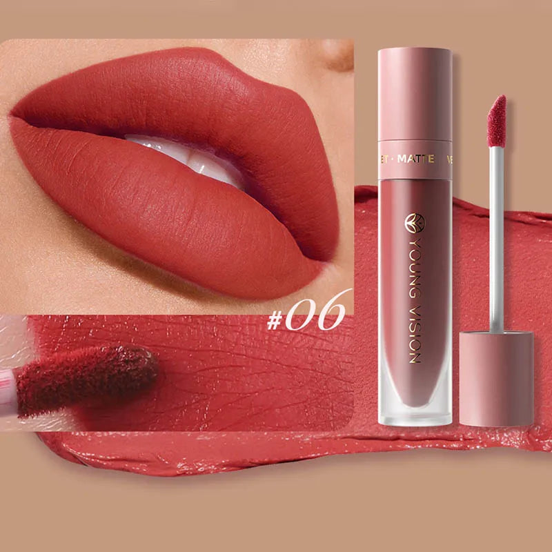 LUX LADY Square-Tube Velvet Matte Lipstick – 8-Color Plumping Lip Glaze