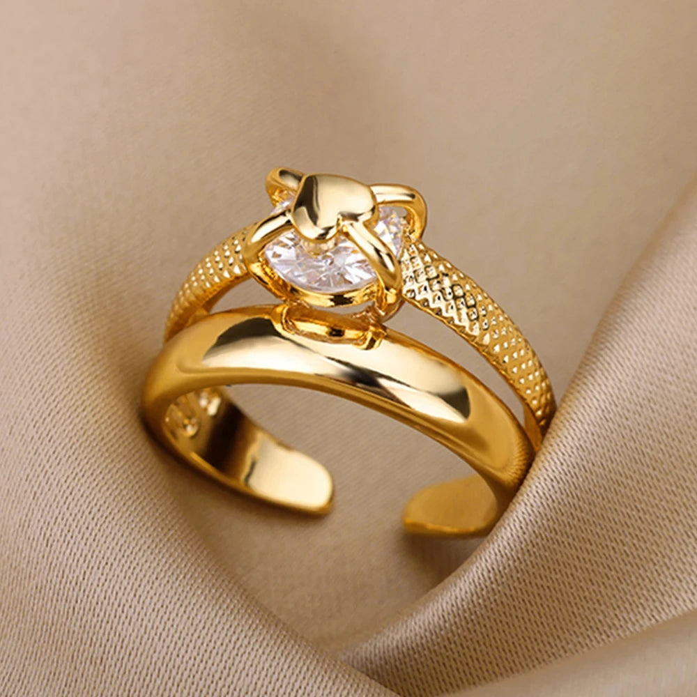 Adjustable Trendy Celestial Protection Geometric Ring Collection