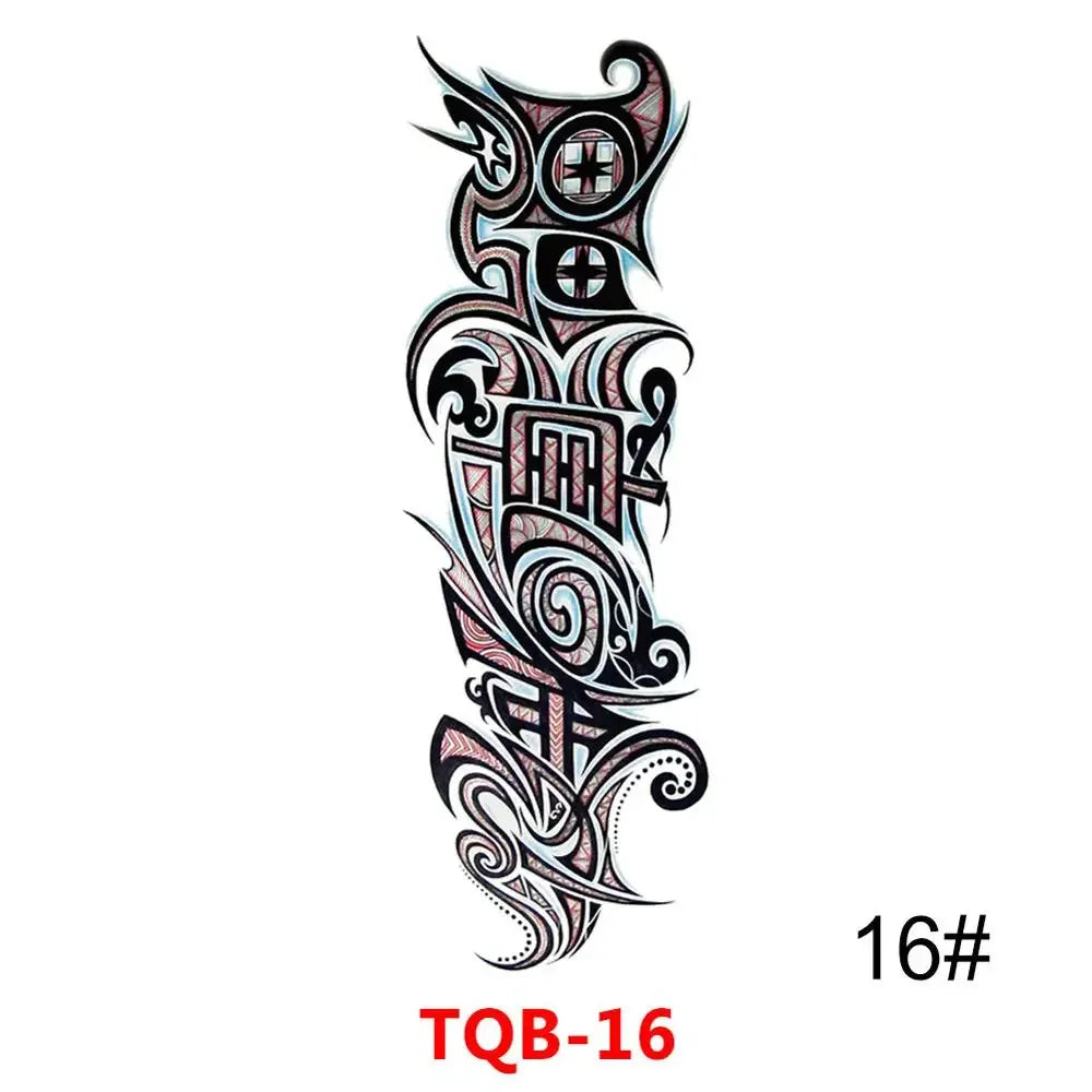 Unisex Full Arm Temporary Tattoo Sticker – Premium Old School Skull Body Art