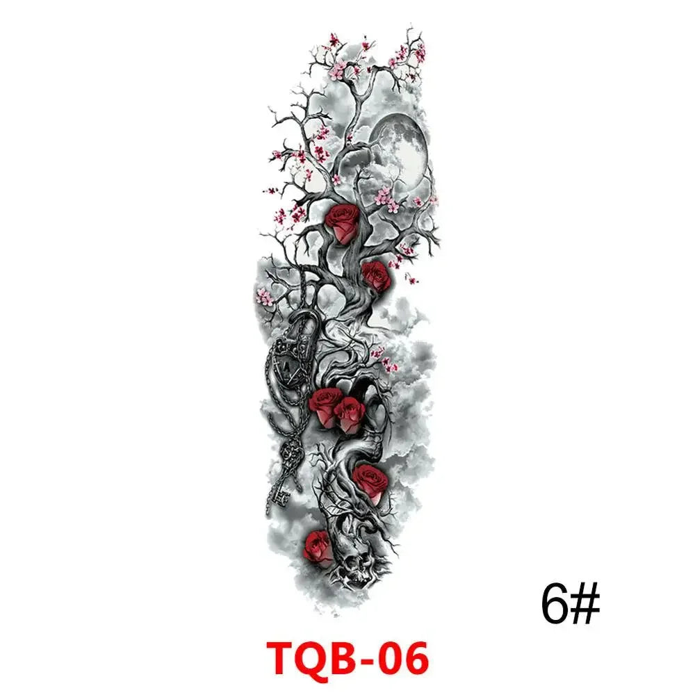 Unisex Full Arm Temporary Tattoo Sticker – Premium Old School Skull Body Art
