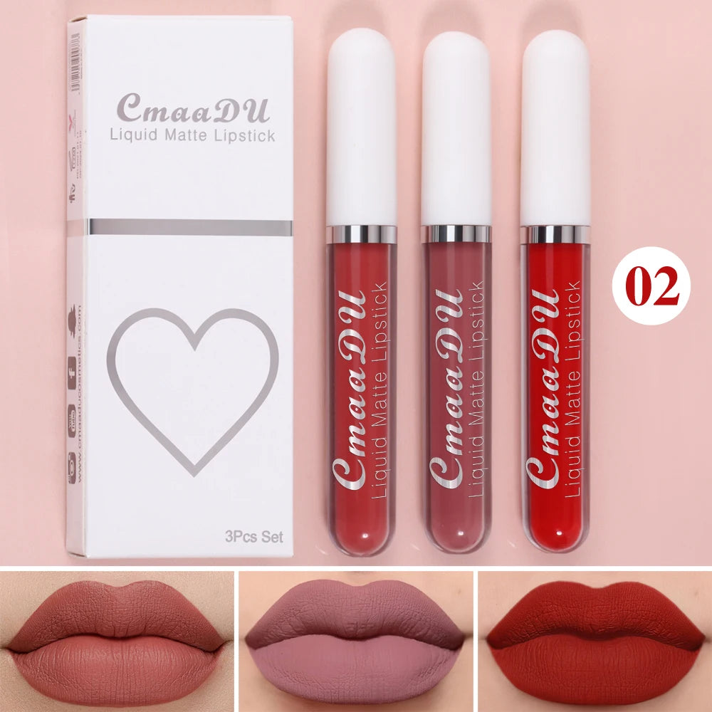 All-Day Velvet Lip Set – 3-Piece Non-Stick Matte Gift Collection