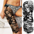 Full Arm or Legs Jesus & Zeus God Temporary Tattoo Sleeve – Large Waterproof Realistic Body Art for  Women