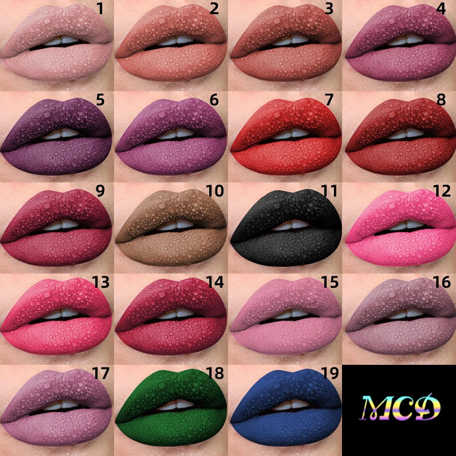 The Ultimate Velvet Lip Glaze Set – 19 Transfer-Proof Matte Shades