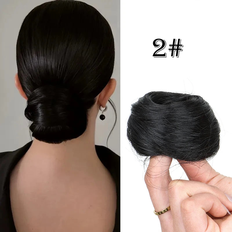 synthetic messy donut hair bun extension is the ultimate "lazy day" fashion hack