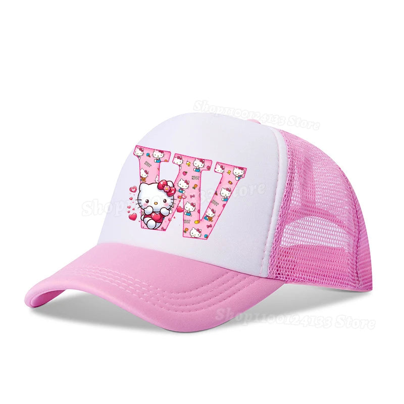 Cute Kitty Girl Baseball Cap – Trendy Sanrio Inspired Anime Print Hat