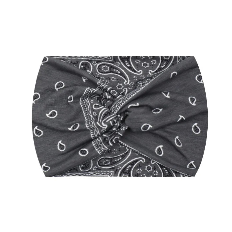 Extra-Wide 18cm Bohemian Headband – Stretchy Printed Turban Wrap for Fitness & Everyday Style