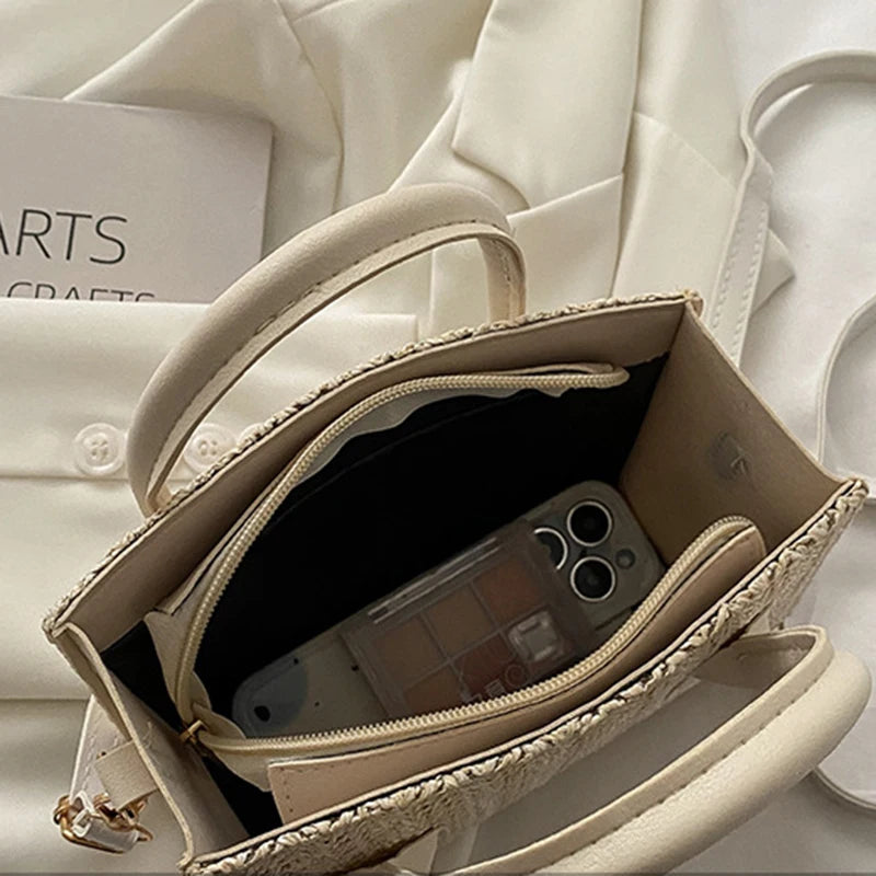 Japanese-Style Floral Woven Crossbody: The Perfect Fresh Summer Handbag