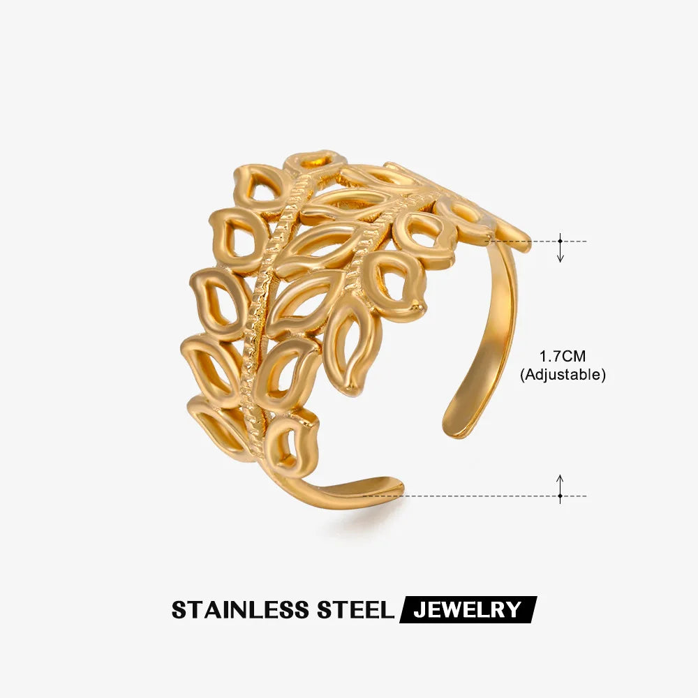 Adjustable Luxe Geometric 316L Gold Rings – The Ultimate All-Day Statement 48 Pieces