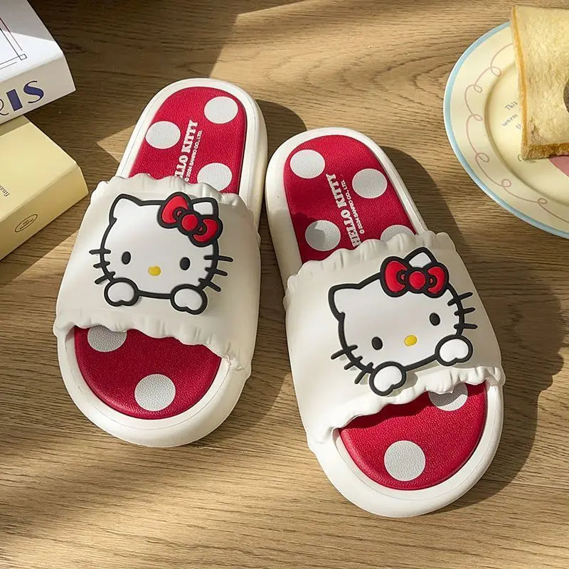Cute Hello Kitty Non-Slip Slippers – Comfortable Cartoon House Shoes for Women & Girls