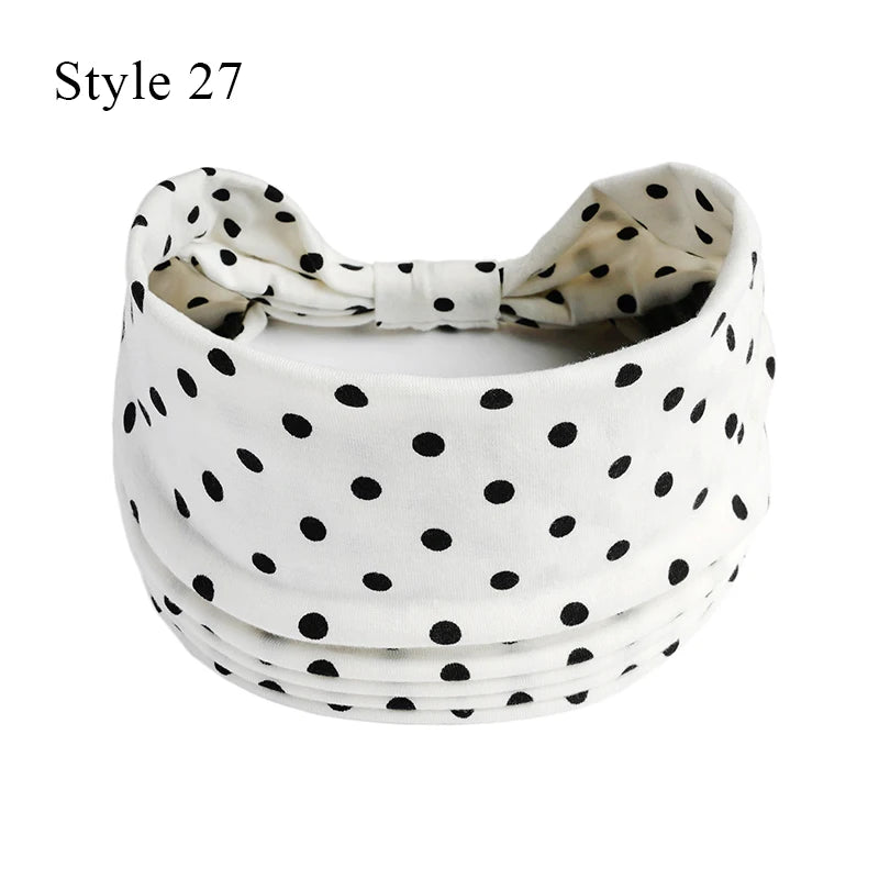 Women's Bohemian Wide Hair Band – Soft Stretchy Floral Turban for Sports, Yoga & Casual Fashion