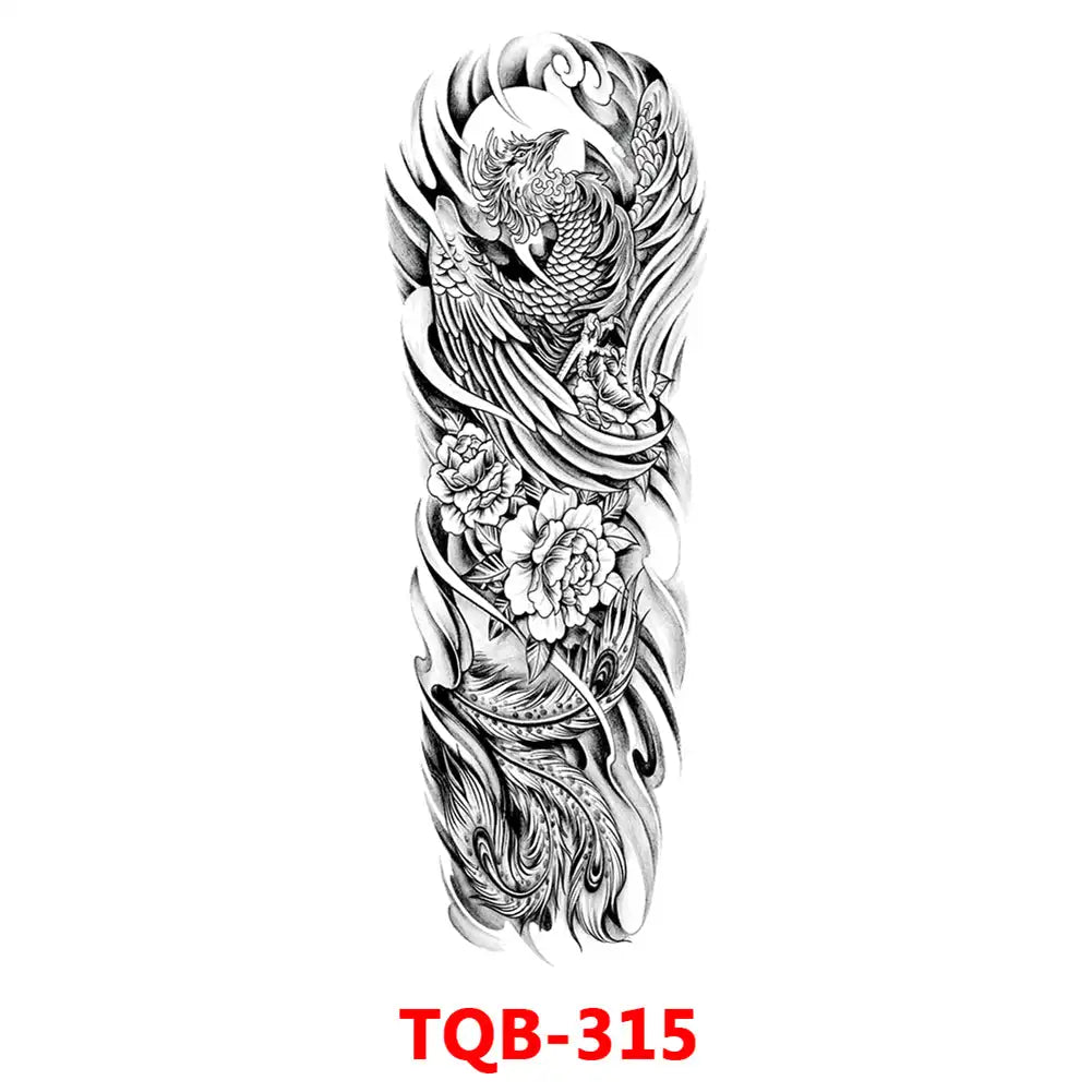 Large Waterproof Full Arm Temporary Tattoo – Intricate Totem & Geometric Sleeve Sticker