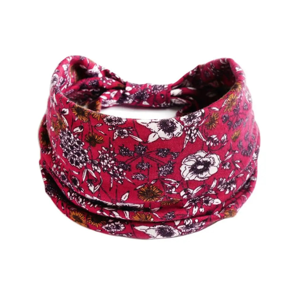 Vintage Bohemian Wide Headband – Elastic Knot Turban Hair Wrap for Effortless Style