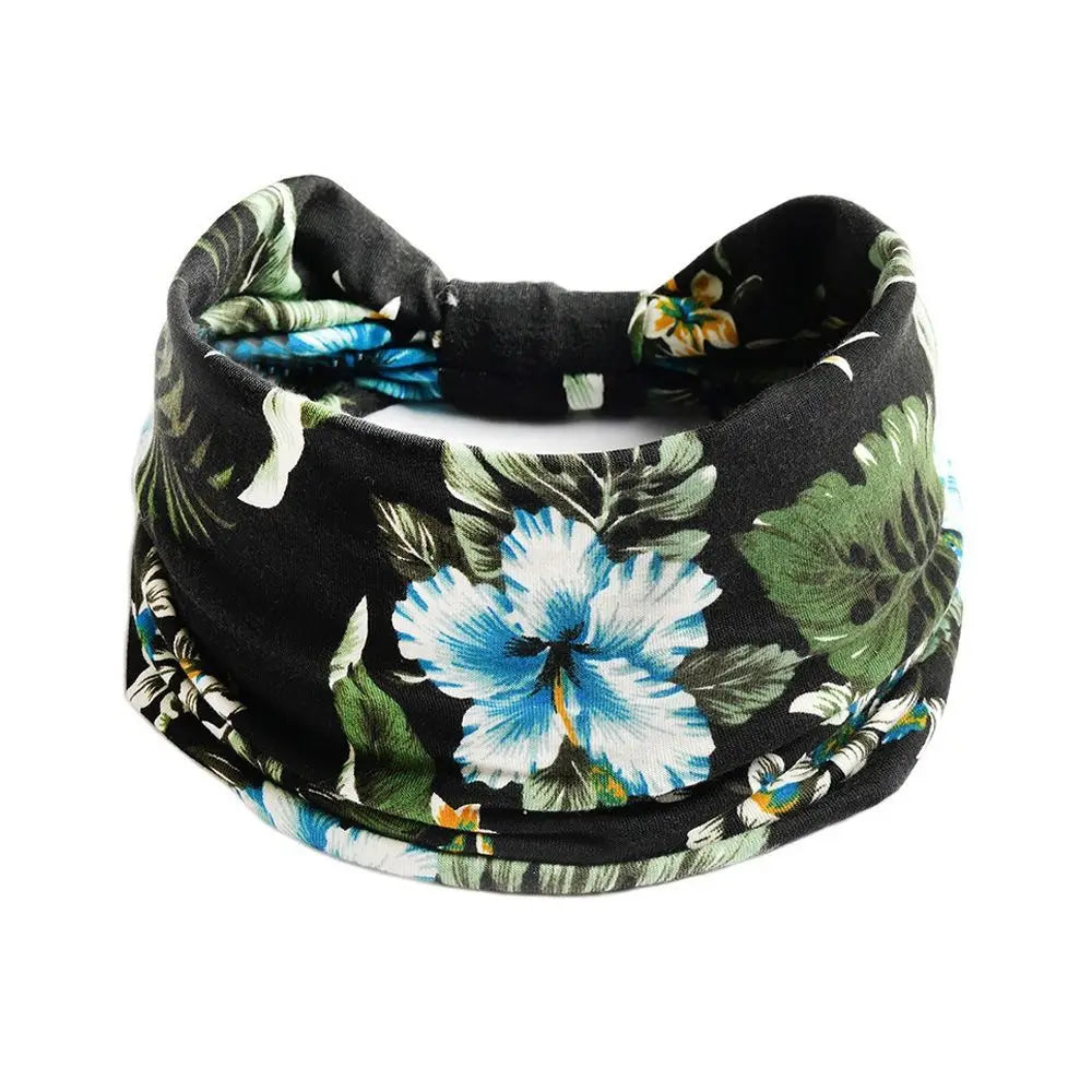 Vintage Bohemian Wide Headband – Elastic Knot Turban Hair Wrap for Effortless Style