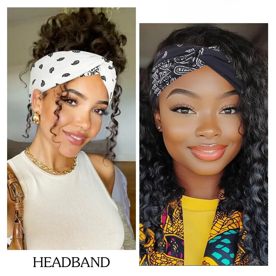 4-Pack No-Slip Knotted Headbands – Stylish Printed Turban Wraps for Yoga, Sports & Everyday Chic