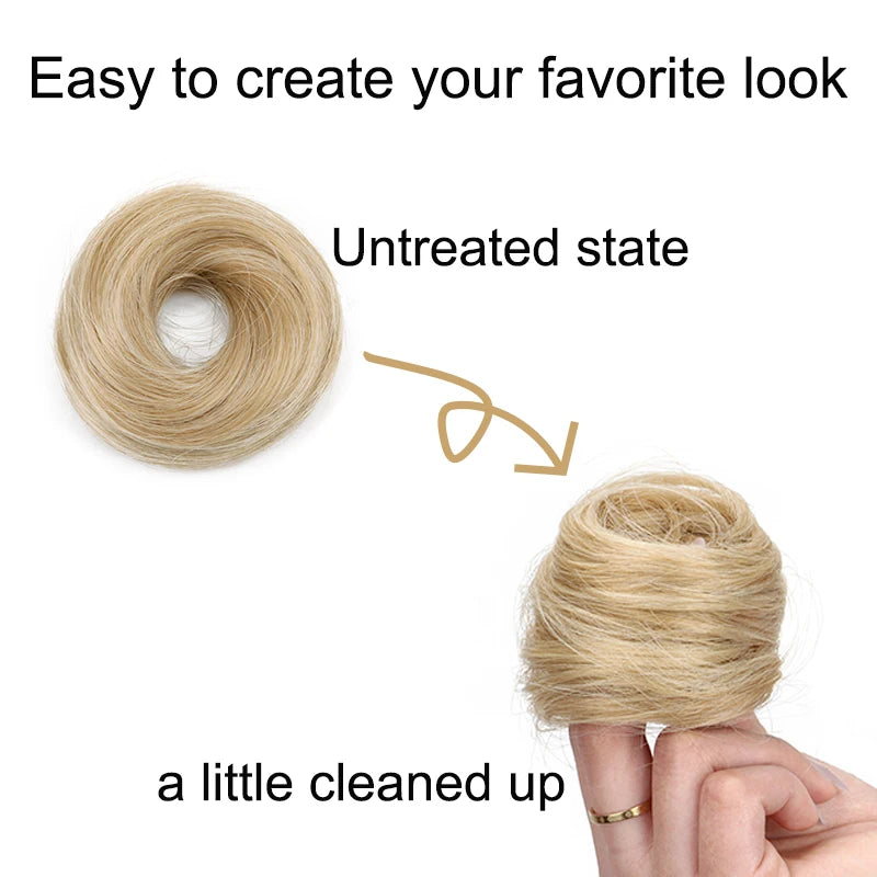 synthetic messy donut hair bun extension is the ultimate "lazy day" fashion hack