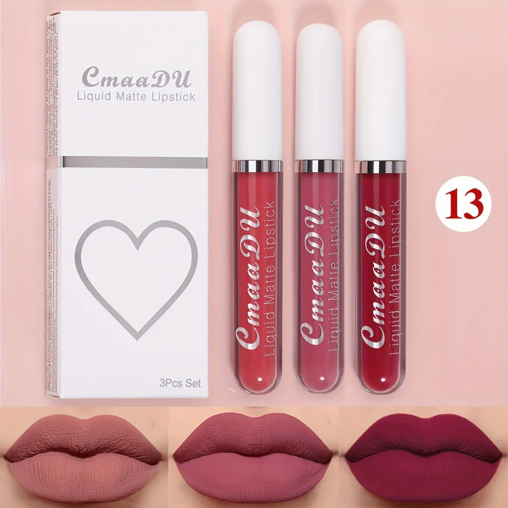 All-Day Velvet Lip Set – 3-Piece Non-Stick Matte Gift Collection