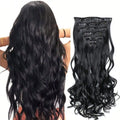 7PCS Clip-In Hair Extensions – 22 Inch Long Curly Wavy Synthetic Hair Pieces