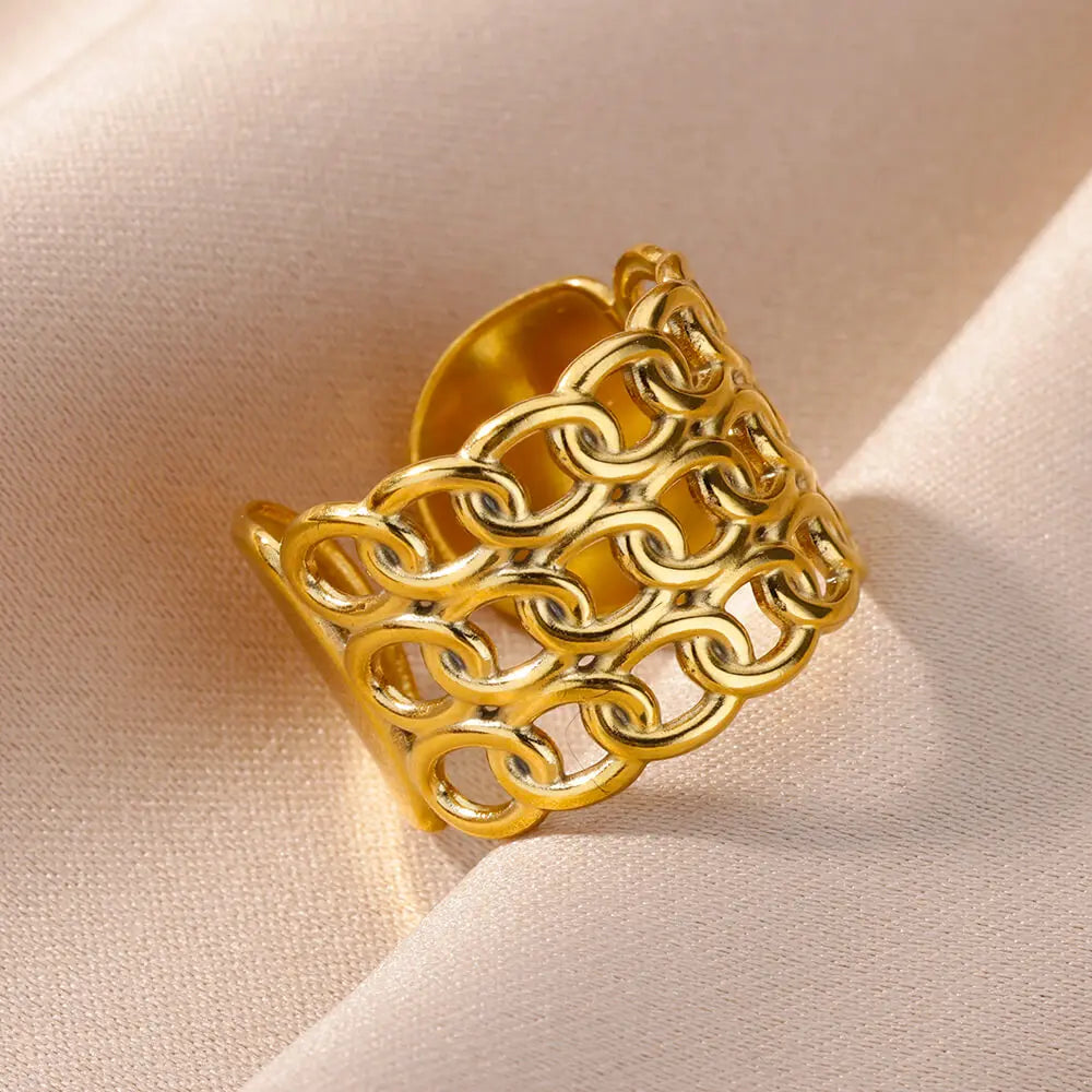 Adjustable Luxe Geometric 316L Gold Rings – The Ultimate All-Day Statement 48 Pieces