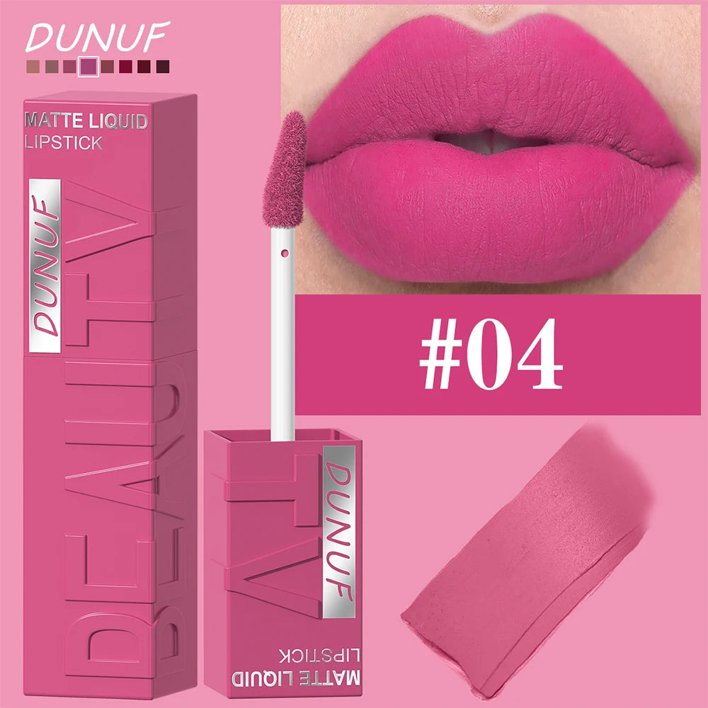 LUX LADY Square-Tube Velvet Matte Lipstick – 8-Color Plumping Lip Glaze
