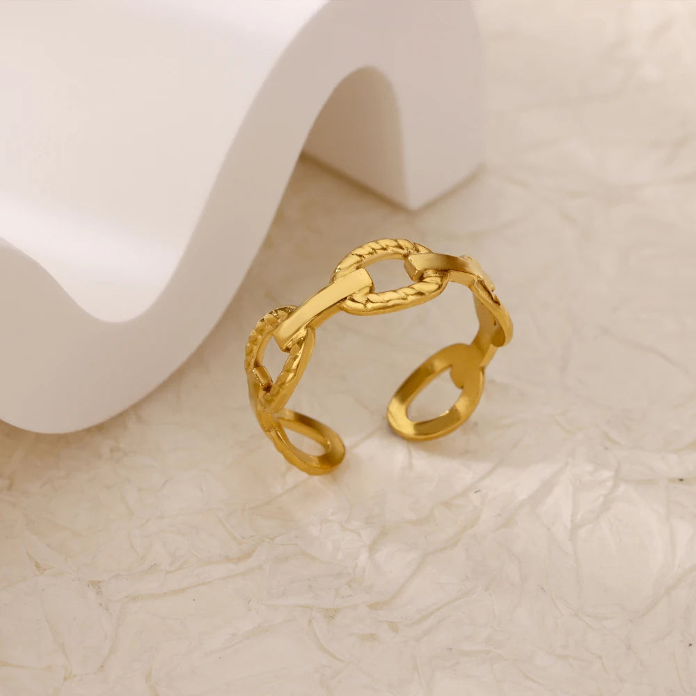 Adjustable Trendy Celestial Protection Geometric Ring Collection