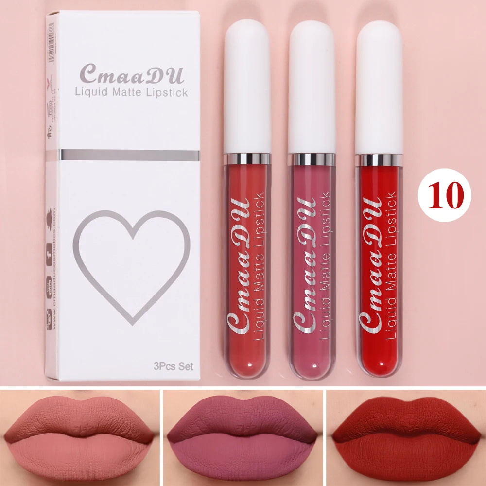 All-Day Velvet Lip Set – 3-Piece Non-Stick Matte Gift Collection
