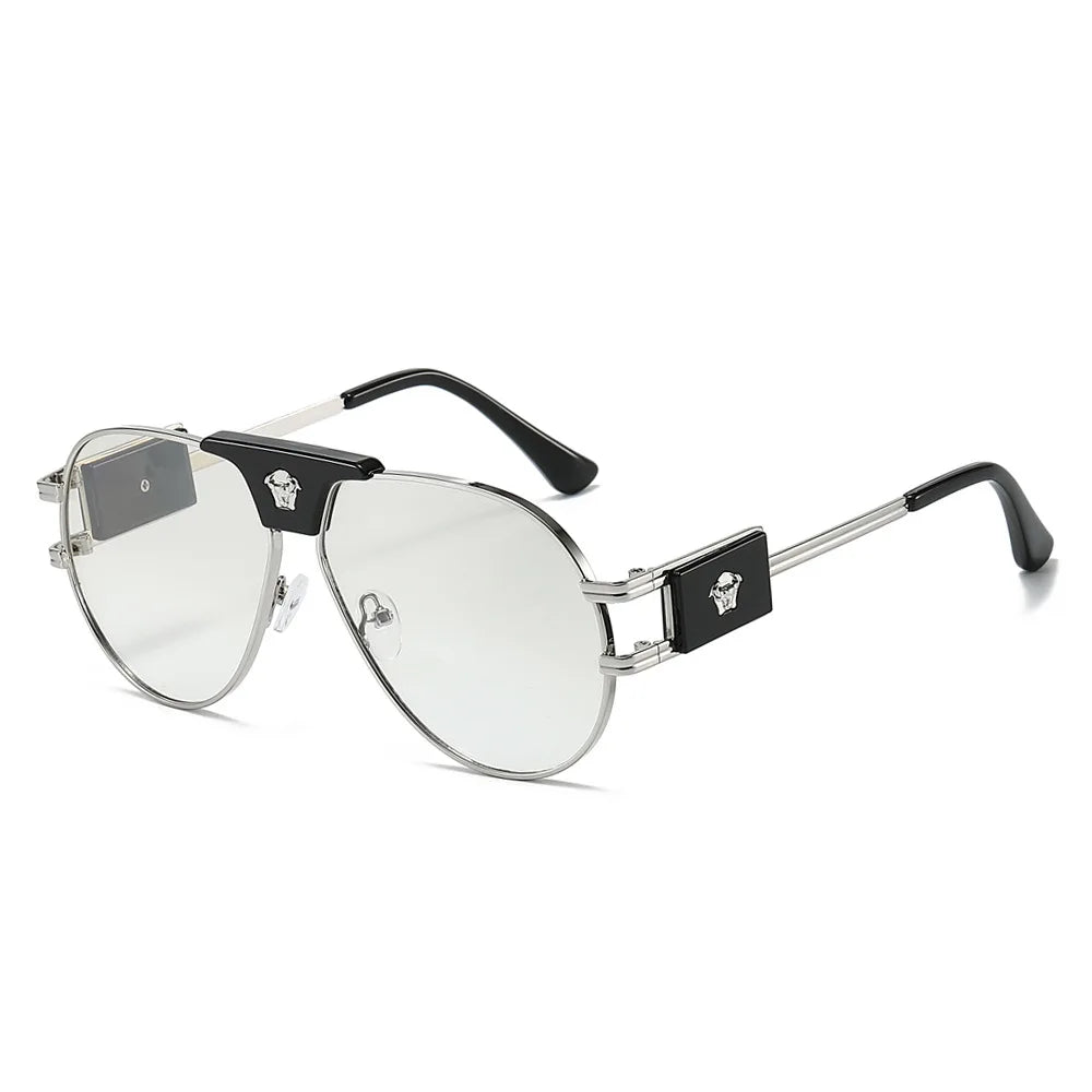Wild West Luxe: Cattle-Head Accent Aviators Sunglasses Women Brand Designer Cattle Head Decoration