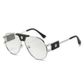 Wild West Luxe: Cattle-Head Accent Aviators Sunglasses Women Brand Designer Cattle Head Decoration