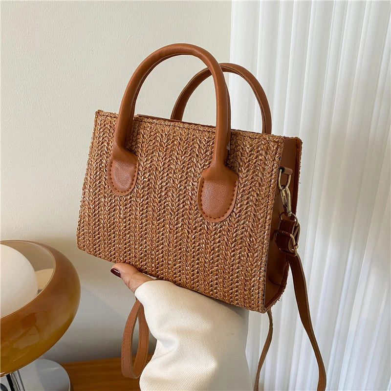 Japanese-Style Floral Woven Crossbody: The Perfect Fresh Summer Handbag