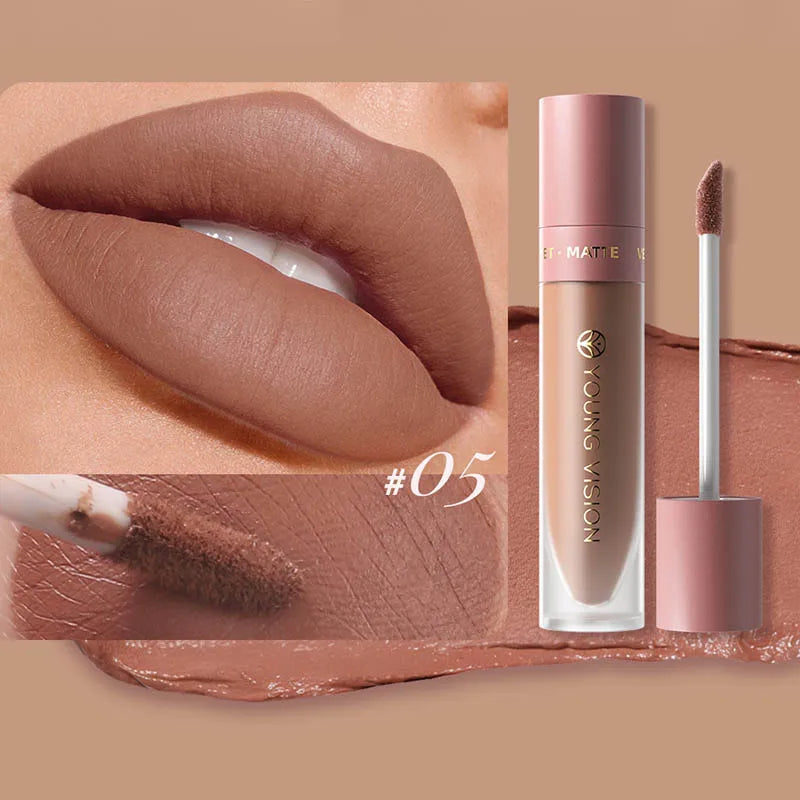 LUX LADY Square-Tube Velvet Matte Lipstick – 8-Color Plumping Lip Glaze