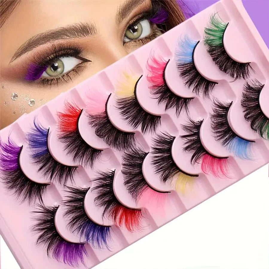 Kaleidoscope Lash Collection: 8 Pairs of Lightweight, Bright & Fluffy Statement Lashes