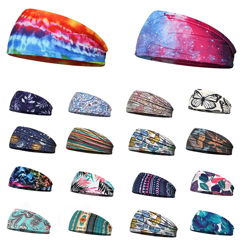 Women's Bohemian Wide Hair Band – Soft Stretchy Floral Turban for Sports, Yoga & Casual Fashion