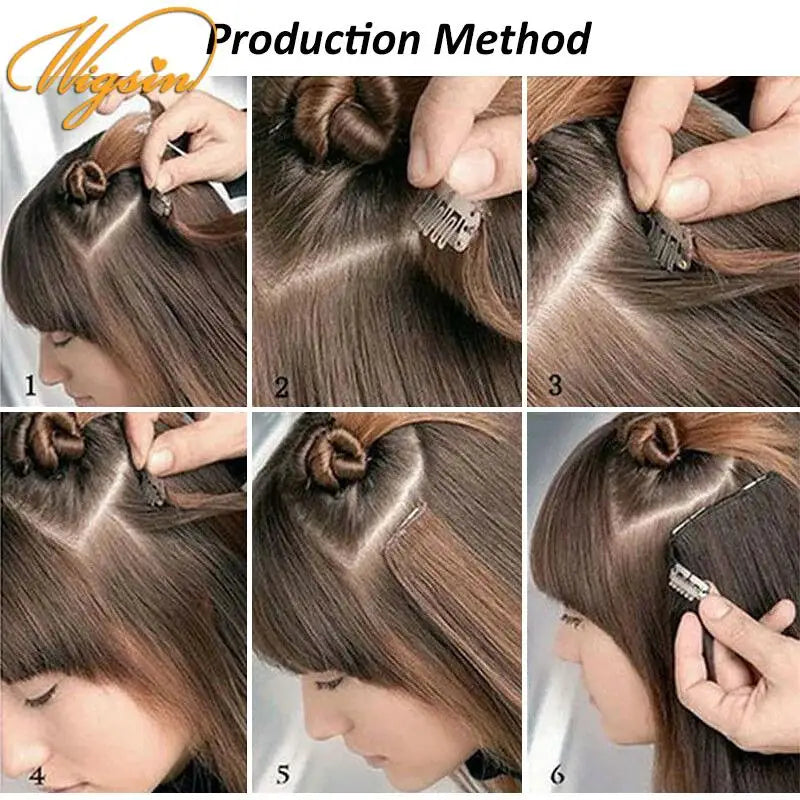 6Pieces/Set Luxe Length Transformation Kit – 24-Inch Silky Straight Synthetic Extensions